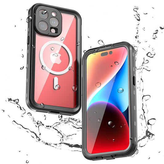 Custodia Waterproof MagSafe per Apple iPhone 15 Pro Max, ShellBox, Nera