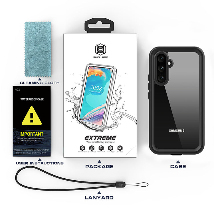 Custodia Waterproof per Samsung Galaxy A54 A546, ShellBox, Nera