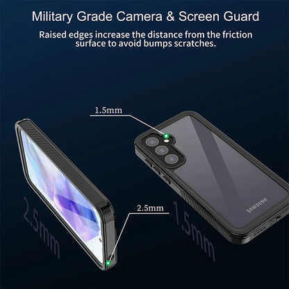 Custodia Waterproof per Samsung Galaxy A55 5G A556, ShellBox, Nera