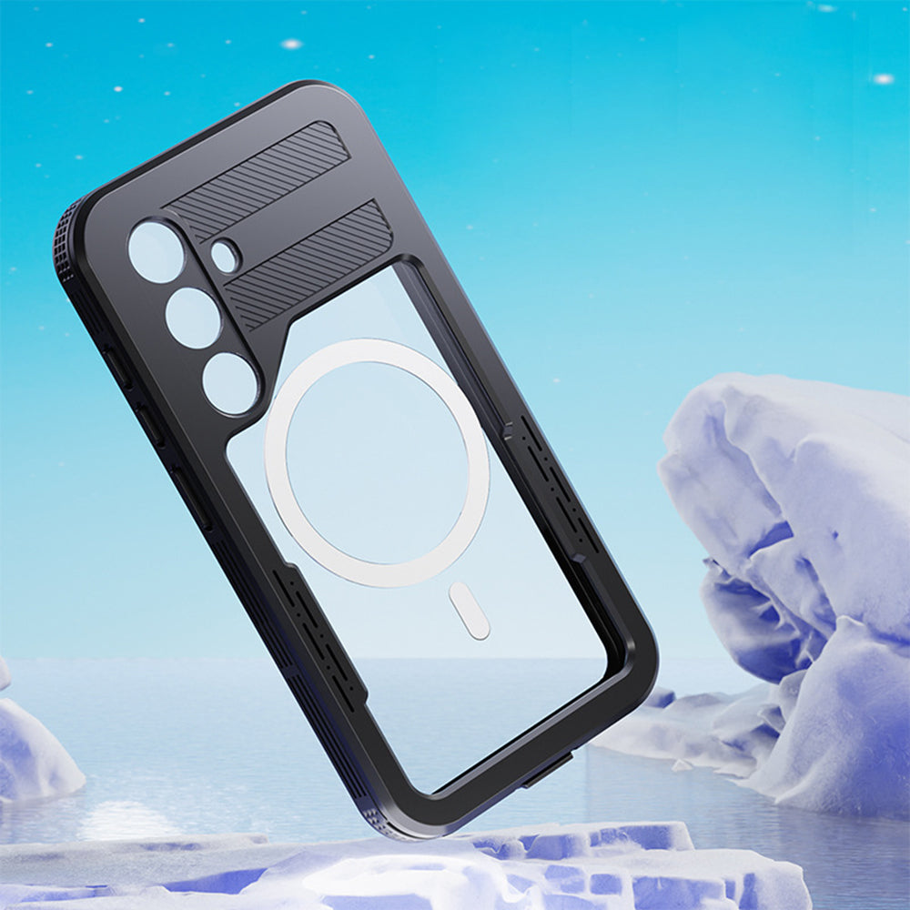 Custodia Waterproof per Samsung Galaxy S24 S921, ShellBox, Nera