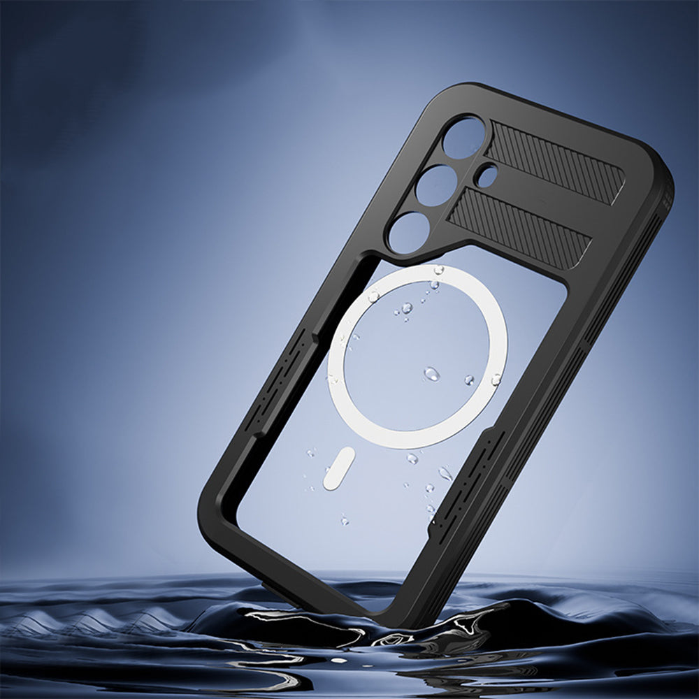 Custodia Waterproof per Samsung Galaxy S24 S921, ShellBox, Nera