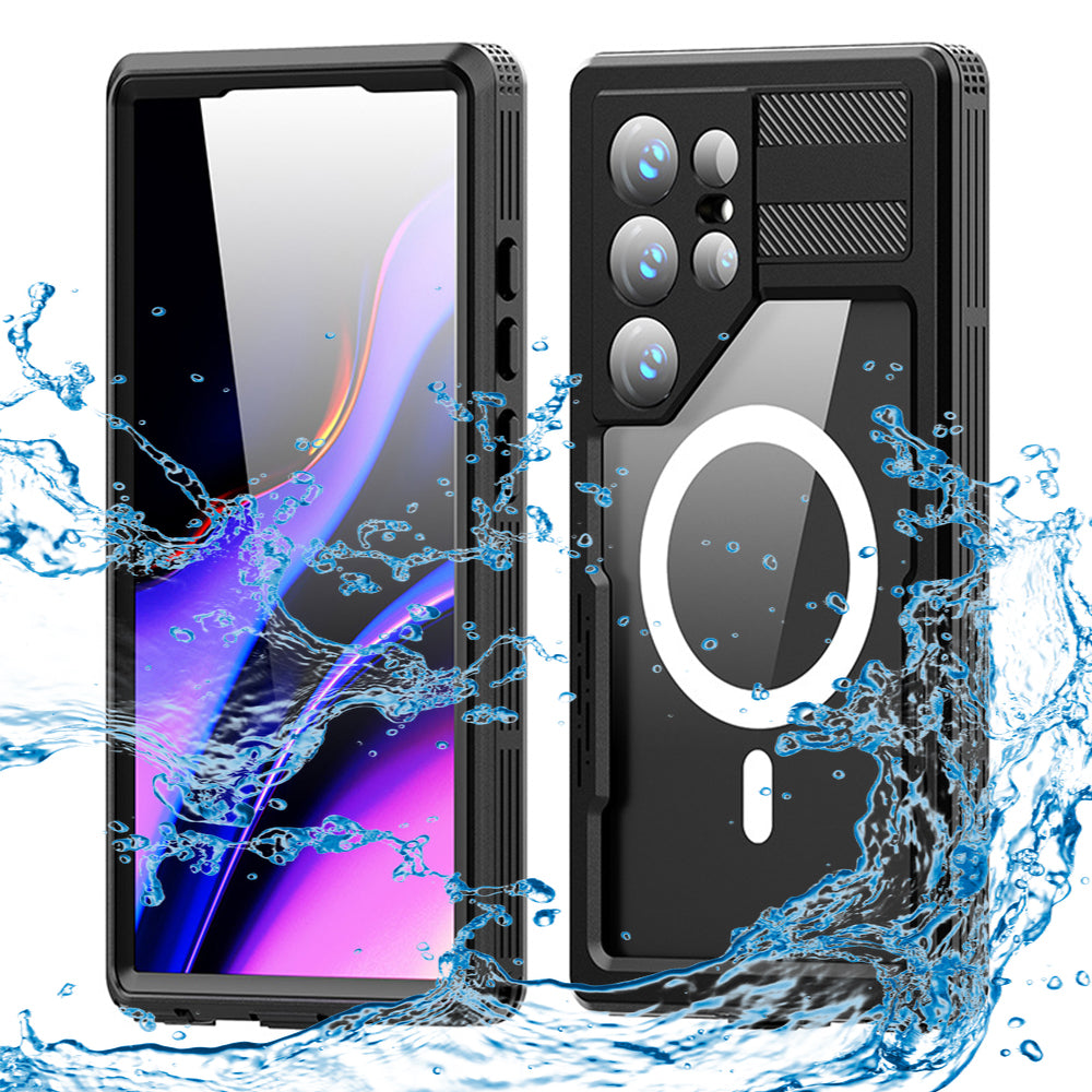 Custodia Waterproof per Samsung Galaxy S24 Ultra S928, ShellBox, Nera