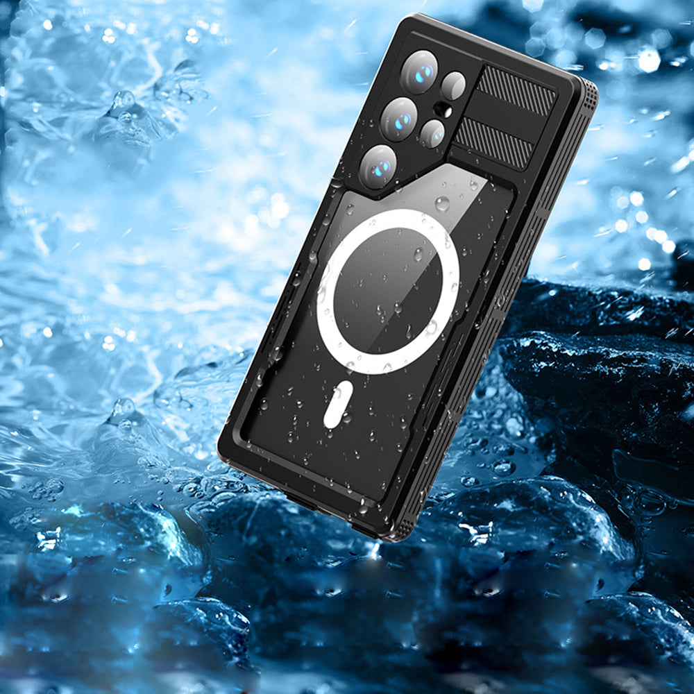 Custodia Waterproof per Samsung Galaxy S24 Ultra S928, ShellBox, Nera