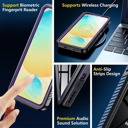 Custodia Waterproof per Samsung Galaxy S25+ S936, ShellBox, Nera