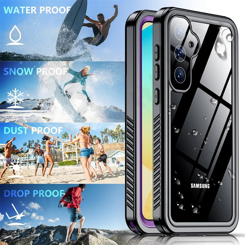 Custodia Waterproof per Samsung Galaxy S25 S931, ShellBox, Nera