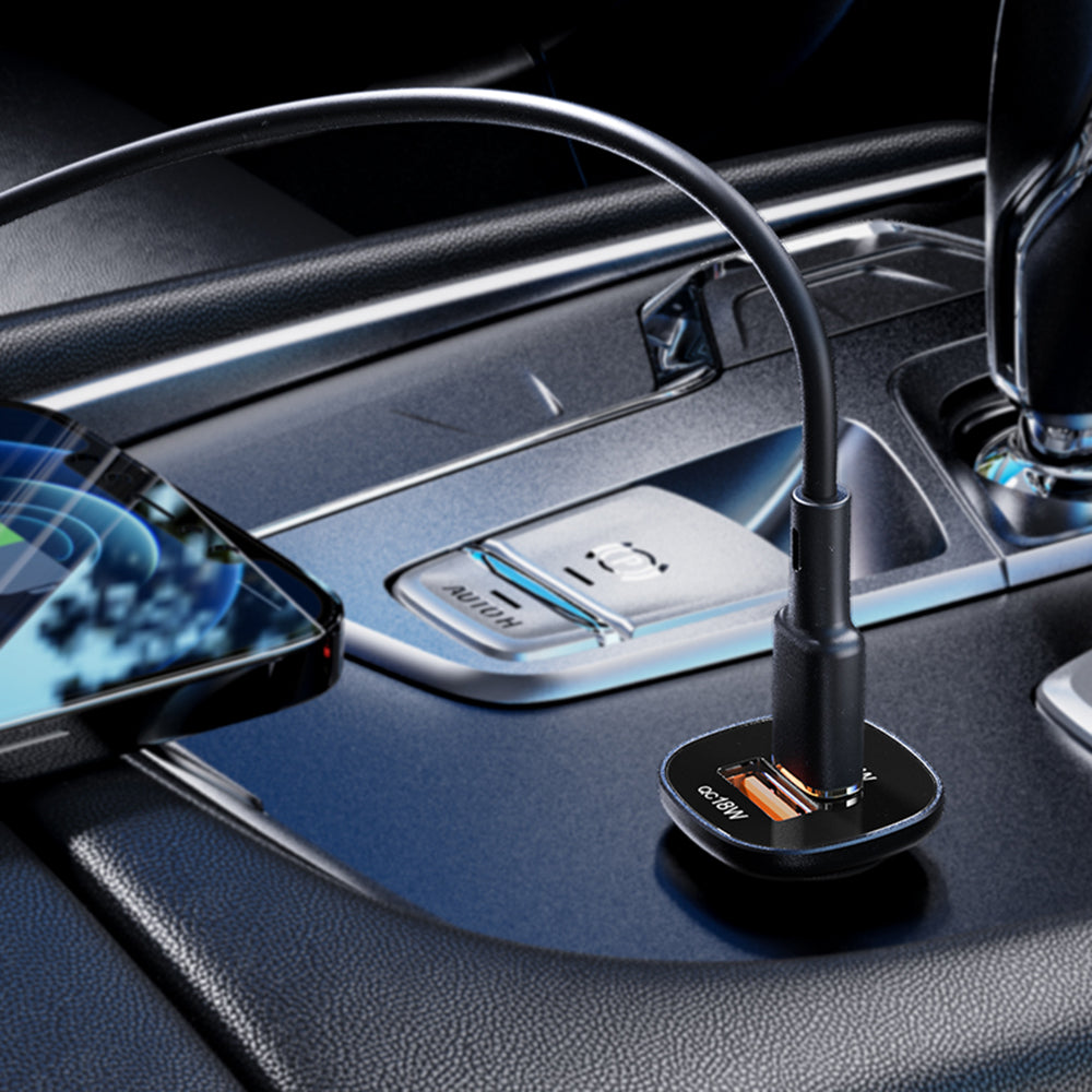 Caricabatterie Auto Acefast B1, 38W, 3A, 1 x USB-A - 1 x USB-C, Nero