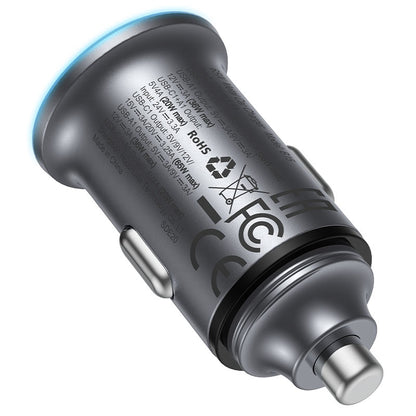 Caricabatterie Auto Acefast B15, 65W, 3.25A, 1 X USB-A - 1 x USB-C, Grigio