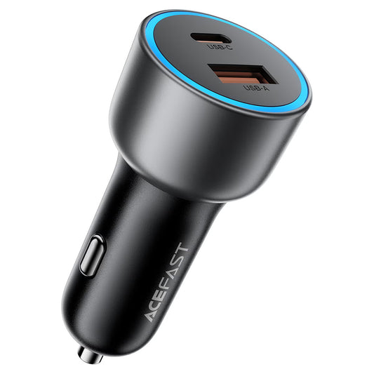 Caricatore Auto Acefast B21, 75W, 3A, 1 x USB-A - 1 x USB-C, Grigio