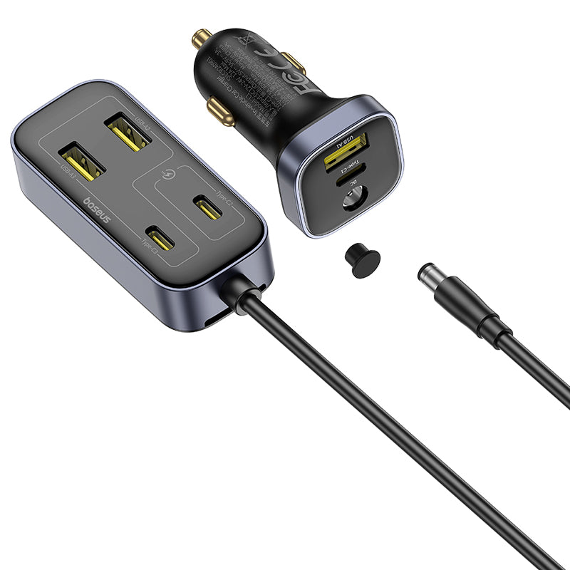 Caricabatterie Auto Baseus BackseatPal L1, 110W, 3A, 3 x USB-A - 3 x USB-C, Nero C00081100121-00