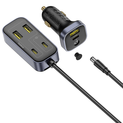 Caricabatterie Auto Baseus BackseatPal L1, 110W, 3A, 3 x USB-A - 3 x USB-C, Nero C00081100121-00