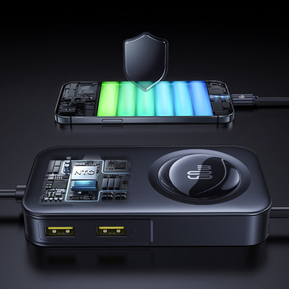 Caricabatterie Auto Baseus PrimeTrip VW1, 105W, 3A, 3 x USB-A - 2 x USB-C, Nero C00069000121-00