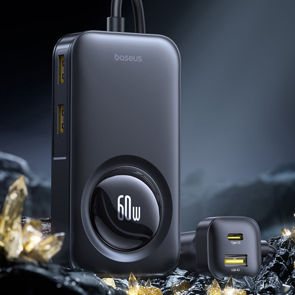 Caricabatterie Auto Baseus PrimeTrip VW1, 105W, 3A, 3 x USB-A - 2 x USB-C, Nero C00069000121-00