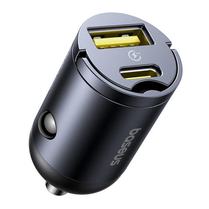 Caricabatterie Auto Baseus Tiny Star, 30W, 3A, 1 x USB-A - 1 x USB-C, Nero, Ricondizionato C00035001121-02