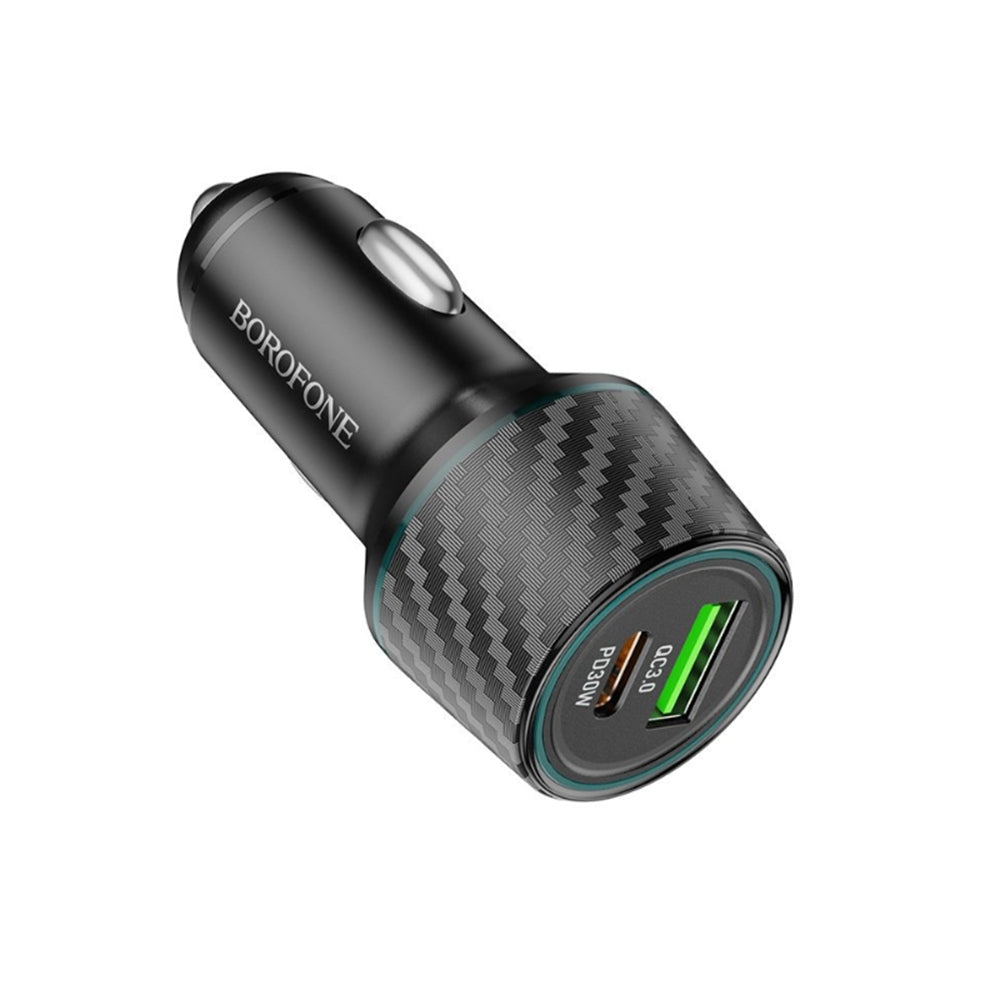 Caricabatterie Auto Borofone BZ21 Brilliant, 48W, 3A, 1 x USB-A - 1 x USB-C, Nero