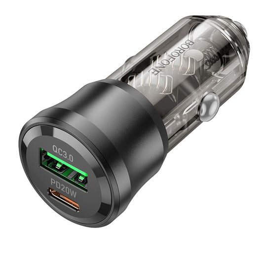 Caricabatterie Auto Borofone BZ25 Journey, 38W, 3A, 1 x USB-A - 1 x USB-C, Nero