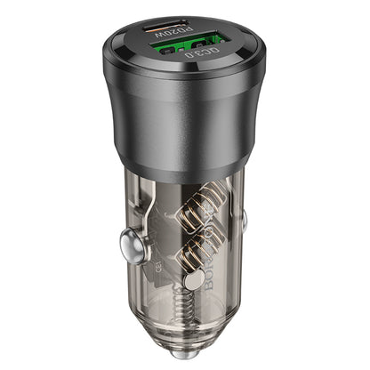 Caricabatterie Auto Borofone BZ25 Journey, 38W, 3A, 1 x USB-A - 1 x USB-C, Nero