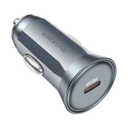 Caricabatterie da auto Borofone BZ26 Searcher, 30W, 3A, 1 x USB-C, grigio 