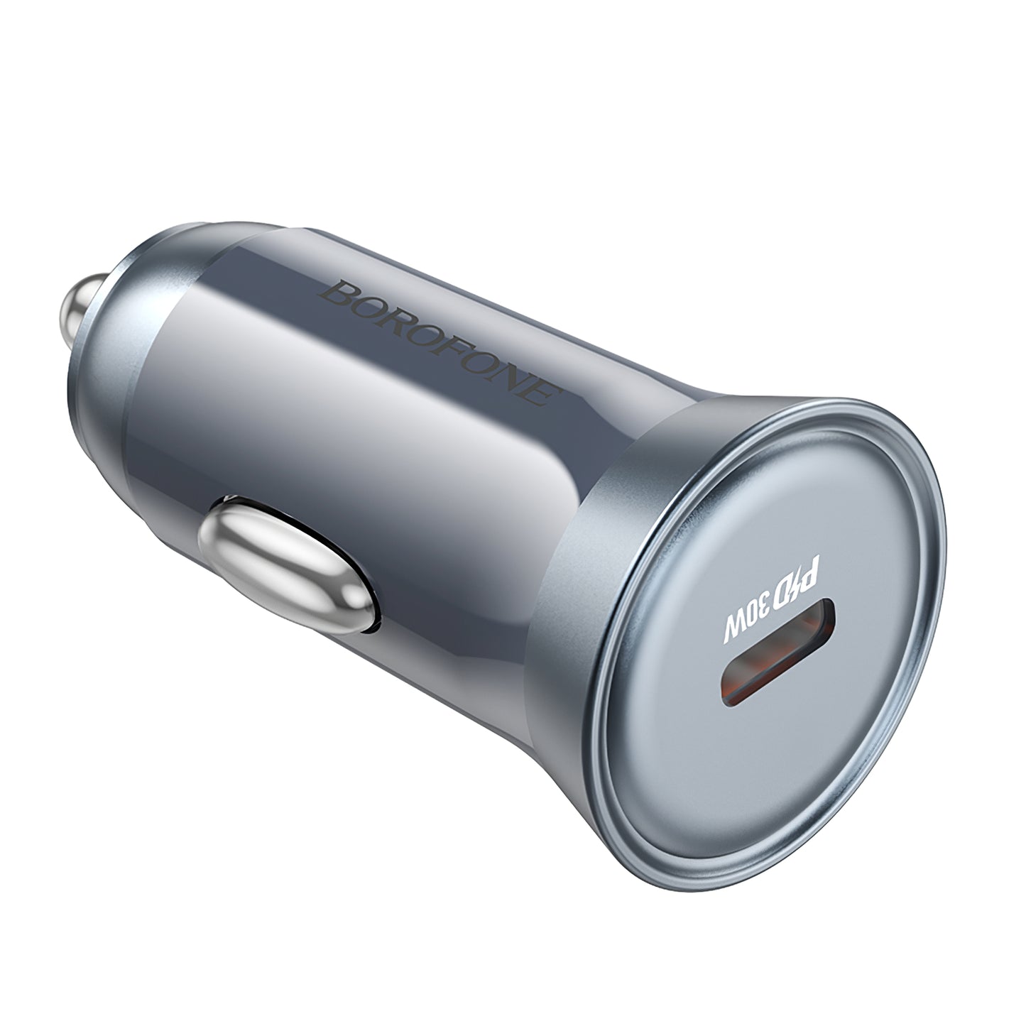 Caricabatterie da auto Borofone BZ26 Searcher, 30W, 3A, 1 x USB-C, grigio 