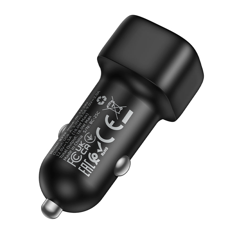 Borofone BZ34 Cloud Car Charger, 18W, 3A, 1 x USB-A, Black