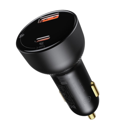 Caricabatterie Auto Con Cavo USB-C Baseus Superme, 100W, 5A, 1 x USB-A - 1 x USB-C, Nero TZCCZX-01