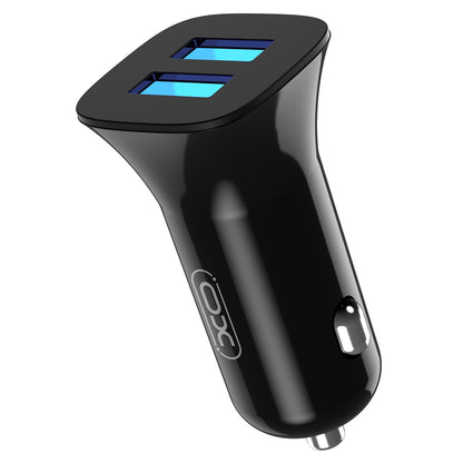 Caricabatterie da auto con cavo USB-C XO Design TZ10, 12W, 2,4A, 2 x USB-A, nero 