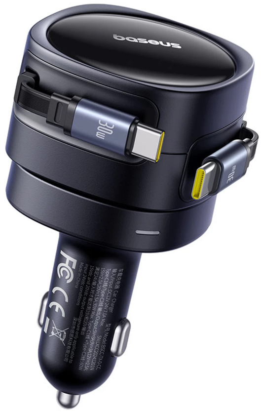 Caricabatterie da auto con cavo USB-C Baseus Enjoyment Max, 60 W, nero C00035507121-01