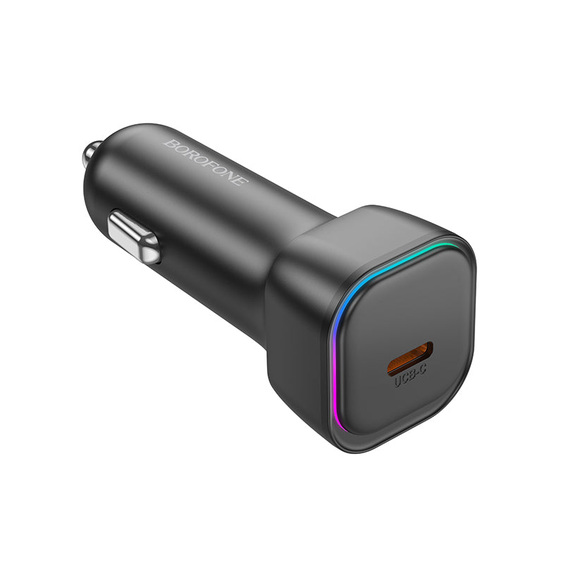 Caricabatterie da auto con cavo Lightning Borofone BZ28 Trophie, 30W, 3A, 1 x USB-C, nero 