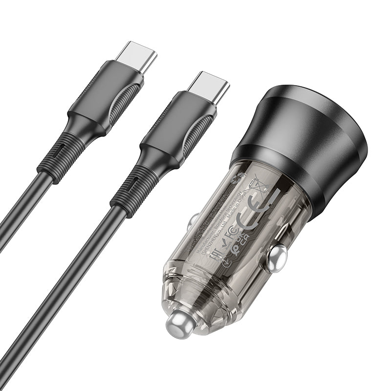 Caricabatterie da auto con cavo USB-C Borofone BZ24 Clever, 20W, 3A, 1 x USB-C, Nero 