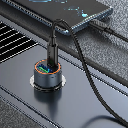 Caricabatterie Auto Con Cavo USB-C HOCO Z57A, 30W, 3A, 1 x USB-A - 1 x USB-C, Grigio