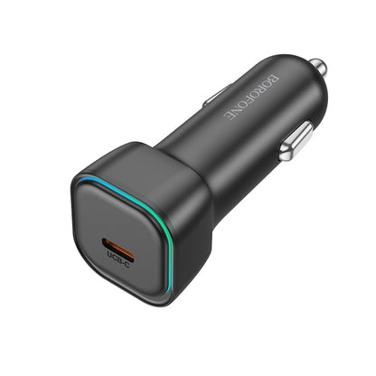 Caricabatterie da auto con cavo Lightning Borofone BZ28 Trophie, 30W, 3A, 1 x USB-C, nero 