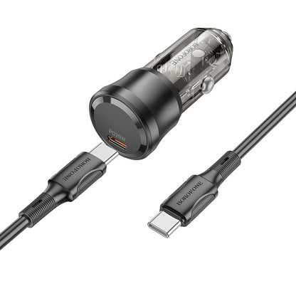 Caricabatterie da auto con cavo USB-C Borofone BZ24 Clever, 20W, 3A, 1 x USB-C, Nero 