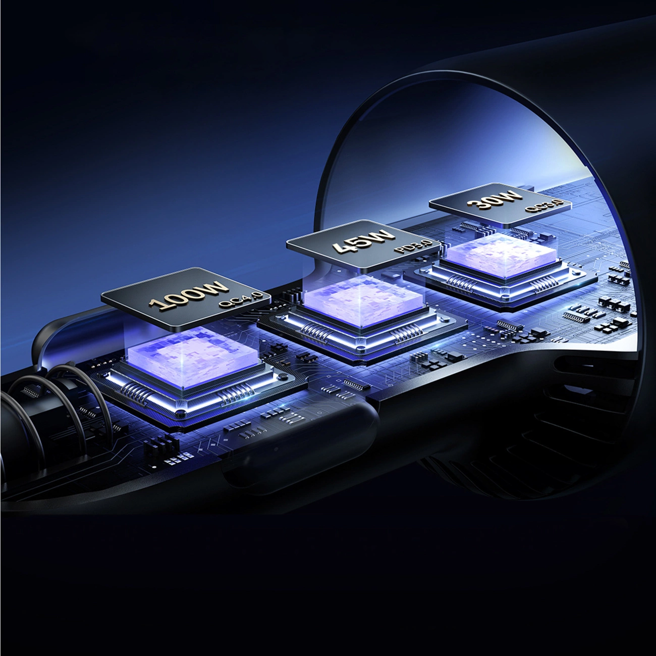 Caricabatterie Auto Con Cavo USB-C Joyroom JR-CCN07, 145W, 5A, 1 x USB-A - 2 x USB-C, Grigio