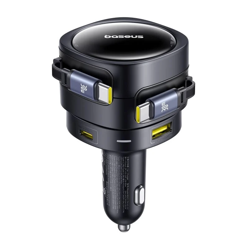 Caricabatteria da auto con cavo USB-C Baseus Enjoyment Max, 90 W, 1 x USB-A - 1 x USB-C, Nero C00035507121-03