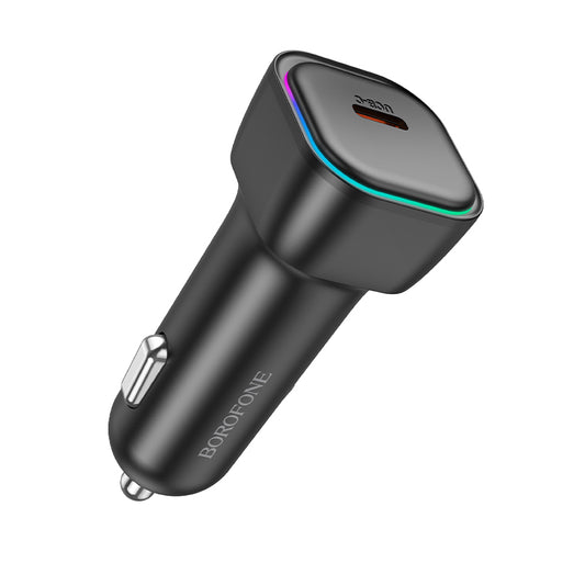 Caricabatterie da auto con cavo Lightning Borofone BZ28 Trophie, 30W, 3A, 1 x USB-C, nero 