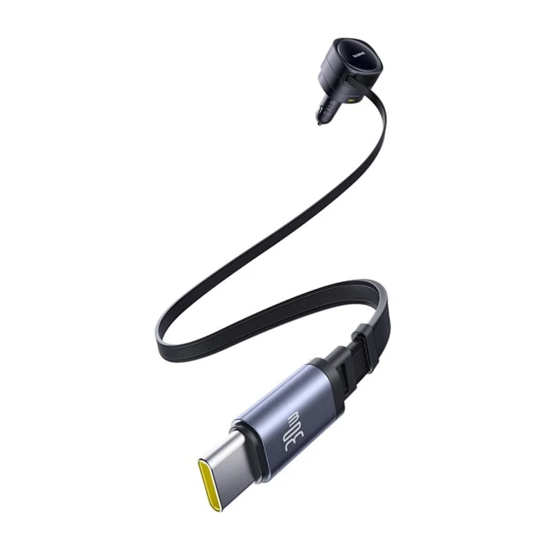 Caricabatteria da auto con cavo USB-C Baseus Enjoyment Max, 90 W, 1 x USB-A - 1 x USB-C, Nero C00035507121-03