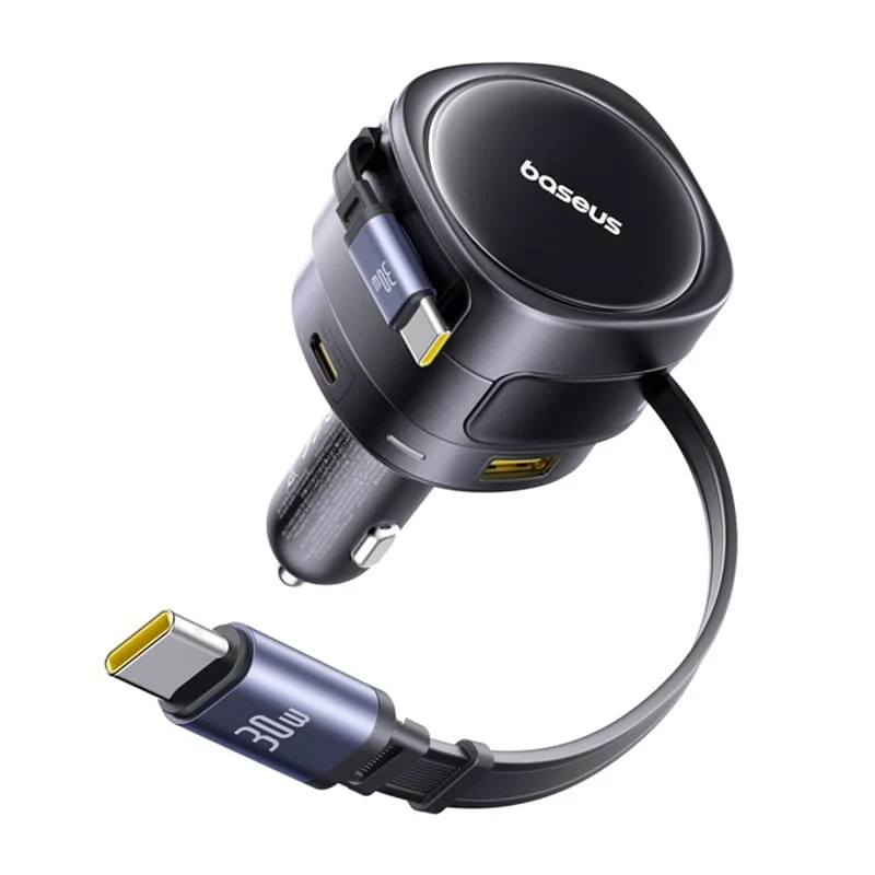 Caricabatteria da auto con cavo USB-C Baseus Enjoyment Max, 90 W, 1 x USB-A - 1 x USB-C, Nero C00035507121-03