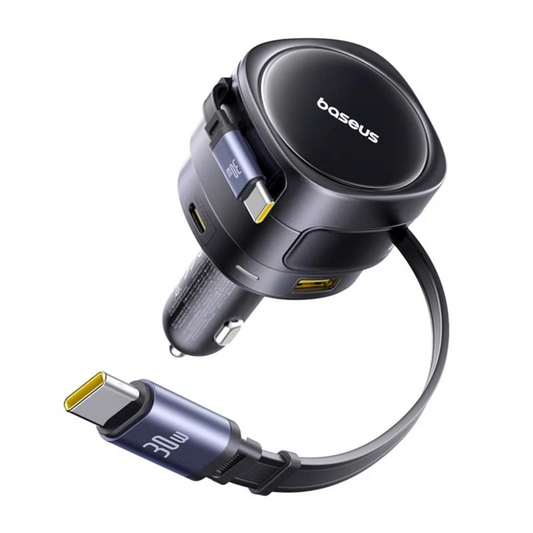 Caricabatteria da auto con cavo USB-C Baseus Enjoyment Max, 90 W, 1 x USB-A - 1 x USB-C, Nero C00035507121-03