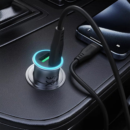 Caricabatterie Auto con Cavo USB-C Acefast B16, 95W, 3.25A, 1 x USB-A - 1 x USB-C, Grigio