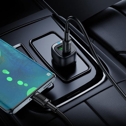 Caricabatterie Auto con Cavo USB-C Borofone BZ34B Cloud, 20W, 3A, 1 x USB-A - 1 x USB-C, Nero