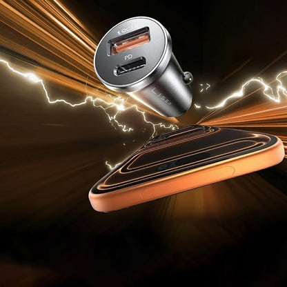 Car Charger with USB-C / Lightning Cable Lisen, 48W, 3A, 1 x USB-A - 1 x USB-C, Black YL0223080035