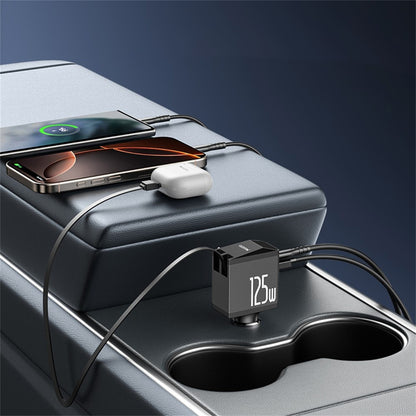 Caricabatterie Auto con Cavo USB-C / Lightning Yesido Y71 Display, 125W, 3A, 1 x USB-A - 1 x USB-C, Nero