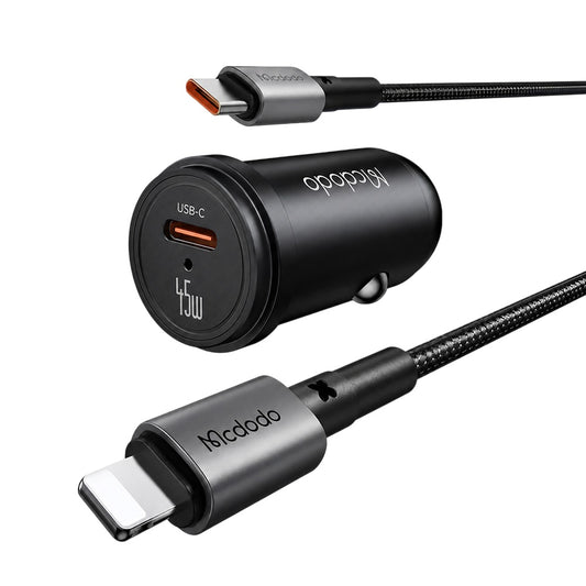 Caricatore Auto Con Cavo USB-C Mcdodo CC-7495, 45W, 3A, 1 x USB-C, Nero