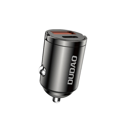 Caricabatterie Auto Dudao R3MAX, 48W, 3A, 1 x USB-A - 1 x USB-C, Nero