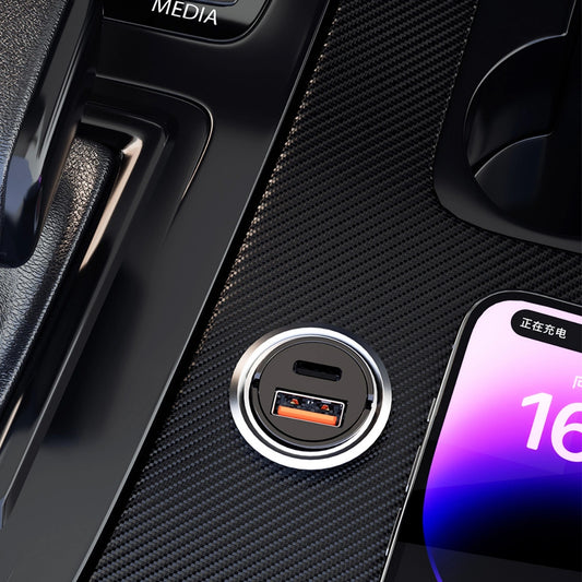 Caricabatterie Auto Dudao R3MAX, 48W, 3A, 1 x USB-A - 1 x USB-C, Nero