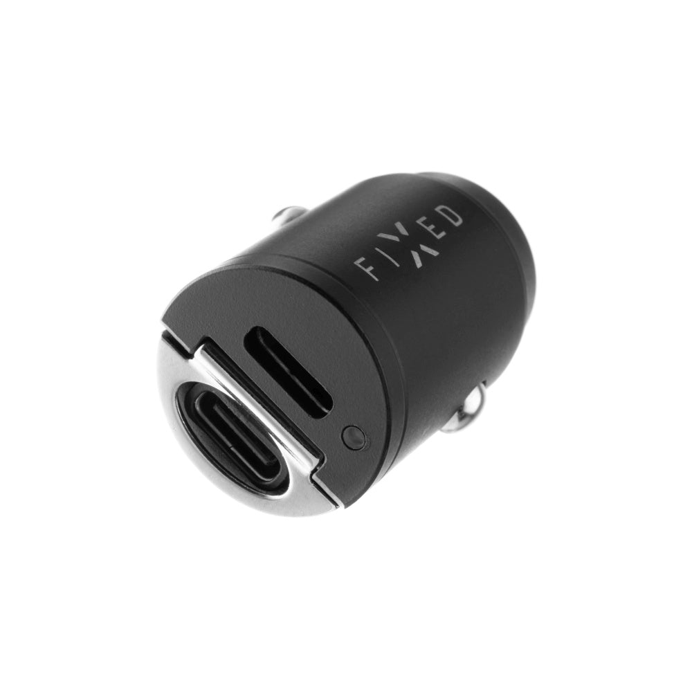 Caricabatterie Auto Fixed, 30W, 3A, 2 x USB-C, Nero