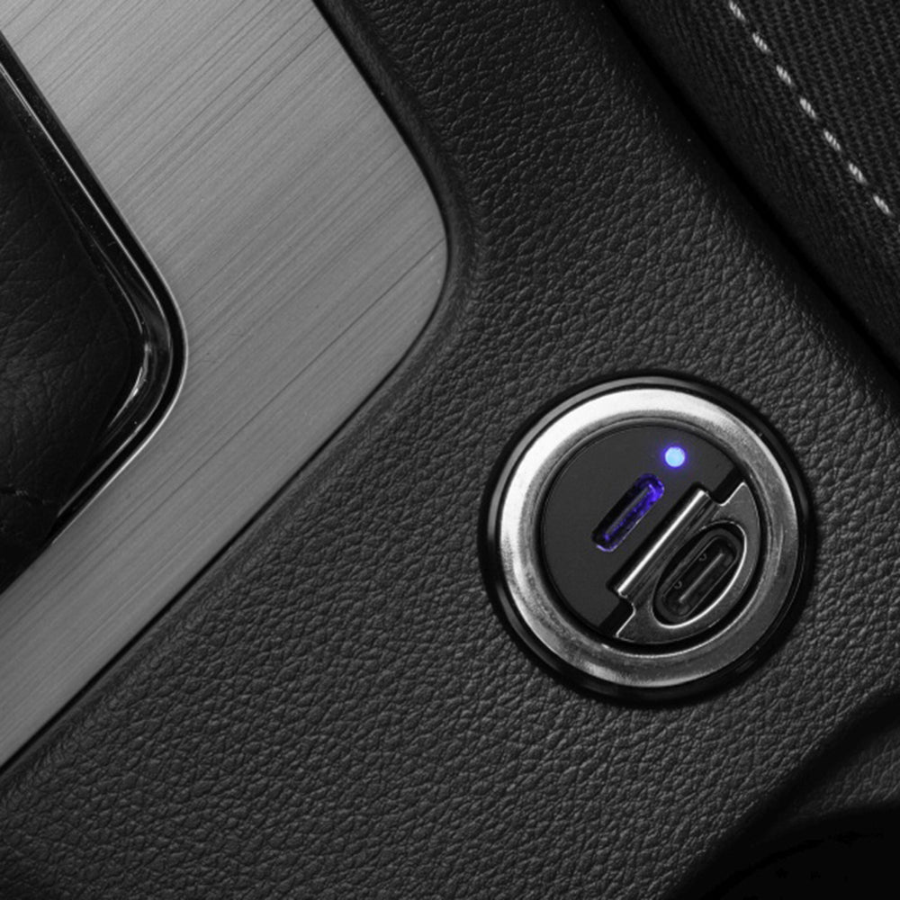 Caricabatterie Auto Fixed, 30W, 3A, 2 x USB-C, Nero