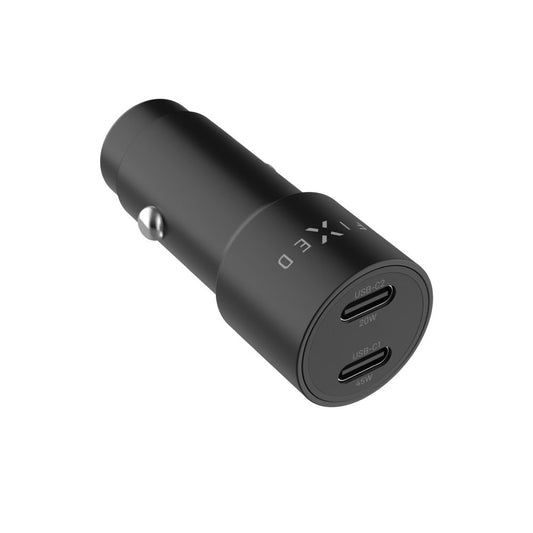 Caricabatterie Auto Fixed, 65W, 3A, 2 x USB-C, Nero