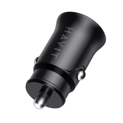 Caricabatterie Auto HAVIT CC2022, 20W, 3A, 1 x USB-A - 1 x USB-C, Nero