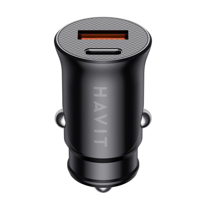 Caricabatterie Auto HAVIT CC2022, 20W, 3A, 1 x USB-A - 1 x USB-C, Nero