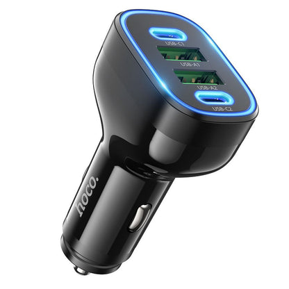 Caricabatterie da auto HOCO Guide NZ11, 72W, 3A, 2 x USB-A - 2 x USB-C, nero 